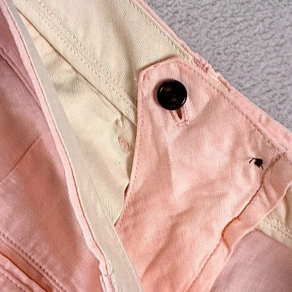 J.Crew Shorts Mens 31 (32) Pink Oarsman Linen Pleated Preppy Beach Hamptons